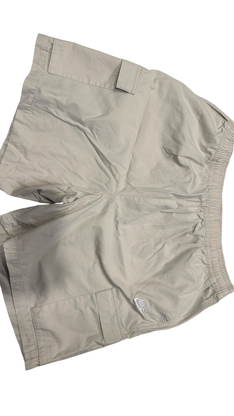 Nike Sportswear Woven Shorts Men’s XXL Beige Tan Elastic Waist Cotton Casual